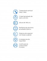 Mampara de baño aluminio blanco datos