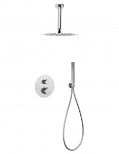 Ducha empotrada termostática a techo cromo - níquel