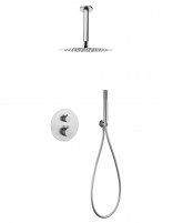 Ducha empotrada termostática a techo cromo - níquel