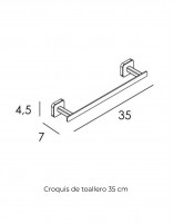 Toallero 35 cm cromo/níquel - Quadra de GME