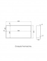 Hornacina empotrada rectangular oro croquis