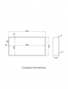 Hornacina empotrada rectangular cobre - acero inoxidable de GME 2