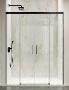 Mampara negra dos fijos y dos correderas - CAUCE de Bathplus