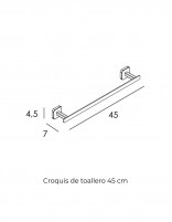 Toallero 45 cm oro/cobre - Quadra de GME