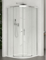 Mampara cromo semicircular - 2 fijos y 2 correderas CAUCE de Bathplus