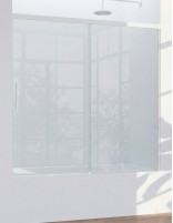 Mampara blanca de bañera de 1 hoja fija y 1 puerta corredera - CAUCE de Bathplus