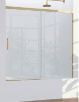 Mampara oro cepillado de bañera de 1 hoja fija y 1 puerta corredera - CAUCE de Bathplus