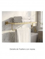 Toallero con repisa oro/cobre - Quadra de GME