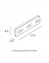Percha triple negro/titanio - Quadra de GME