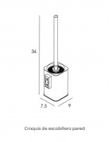 Escobillero pared negro/titanio - Quadra de GME