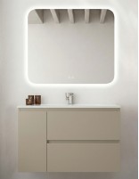 Mueble baño suspendido lacado tortora