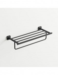 Toallero con repisa negro/titanio - Quadra de GME