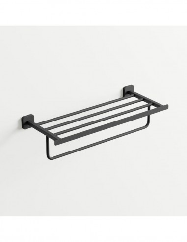 Toallero con repisa negro/titanio - Quadra de GME