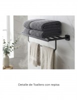 Toallero con repisa negro/titanio - Quadra de GME