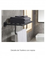 Toallero con repisa negro/titanio - Quadra de GME