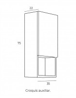 Módulo auxiliar de 1 puerta y 1 estante - 75x35x22 cm Bathplus
