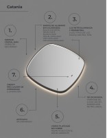 Espejo con bordes redondeados detalles