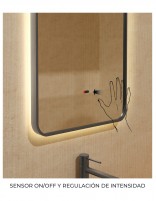 Espejo led retroiluminada y superior detalle sensor