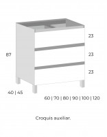 Mueble baño patas colores croquis