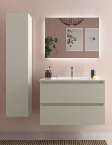 Mueble de baño suspendido gris mate