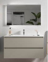 Mueble de baño suspendido gris mate 100