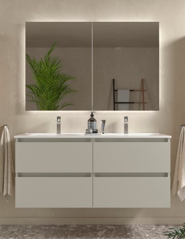 Mueble baño suspendido 120 gris mate