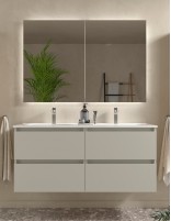 Mueble baño suspendido 120 gris mate