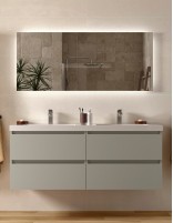 Mueble baño suspendido 140 gris mate
