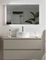 Mueble suspendido de baño gris mate 100