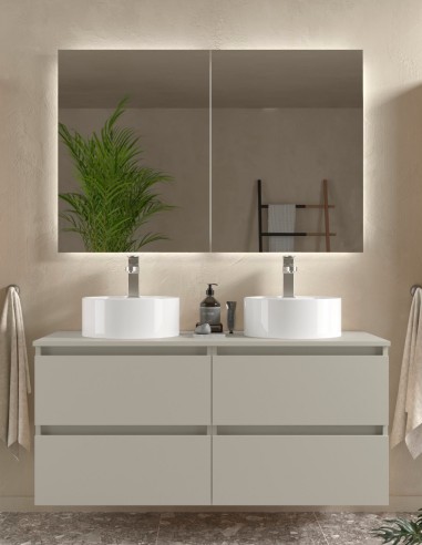 Mueble de baño suspendido de 120 - 140 cm gris mate