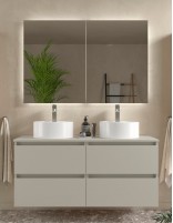 Mueble de baño suspendido de 120 - 140 cm gris mate