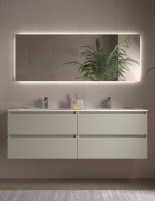 Mueble baño suspendido 160 gris mate