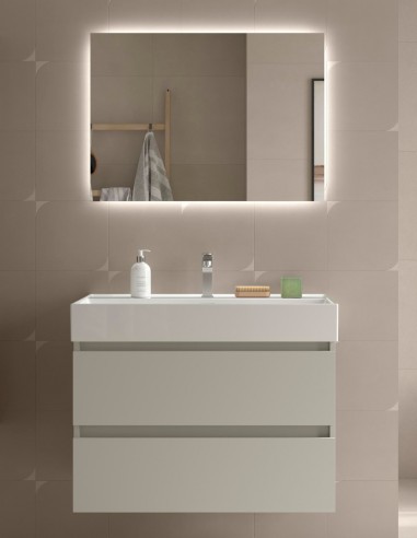 Conjunto de baño suspendido gris mate