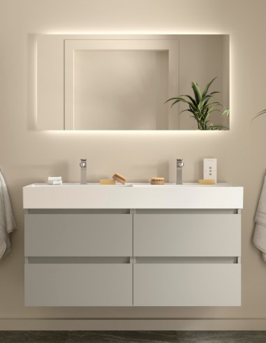 Mueble baño 120 cm. 4 cajones gris mate