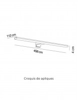 Aplique LED 46 cm - cromo/negro mate de Manillons Torrent