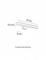 Aplique LED 31 cm - cromo/negro de Manillons Torrent