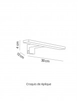 Aplique plano LED 30/50/70 cm - cromo de Manillons Torrent