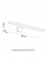 Aplique plano LED 30/50/70 cm - cromo de Manillons Torrent