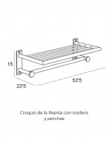 Toallero con repisa y perchas - inox. cepillado ECO de Manillons Torrent
