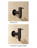 Grifo para manguera negro conexiones