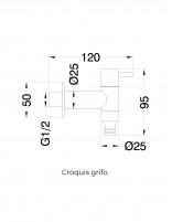 Grifo para manguera blanco croquis