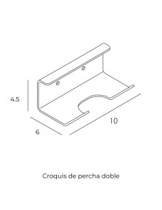 Percha doble acero inox. - SLIM de Manillons Torrent 2