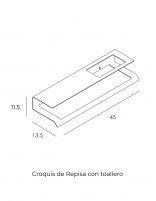 Repisa con toallero acero. inox - SLIM de Manillons Torrent