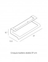 Toallero doble acero inox. - 37 cm SLIM de Manillons Torrent