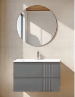 Conjunto 2 cajones + lavabo gris londres