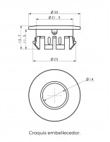 Embellecedor desagüe lavabo croquis