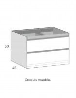 Conjunto baño 2 cajones + lavabo croquis