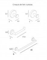 Set 4 piezas - negro Eco de Manillons Torrent