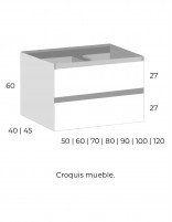 Conjunto baño sobre encimera croquis
