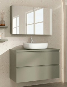 Conjunto baño sobre encimera - 2 cajones + lavabo MILÁN de Socimobel 2